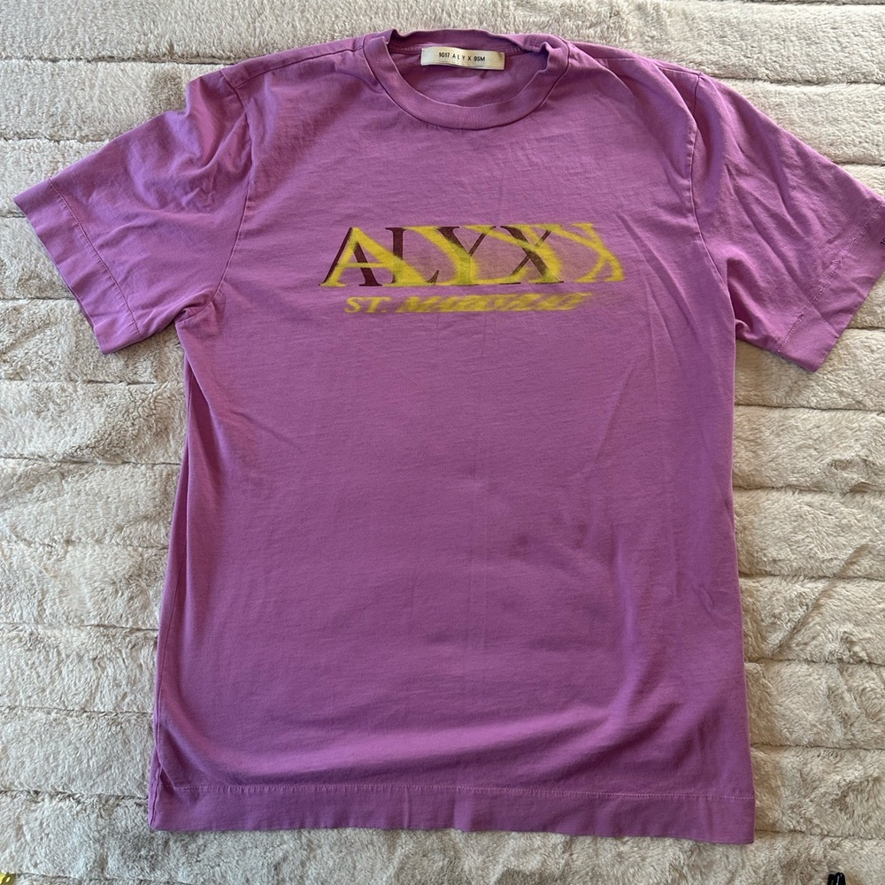 1017 ALYX 9SM Streetwear Purple Tee with Logo, Medium
